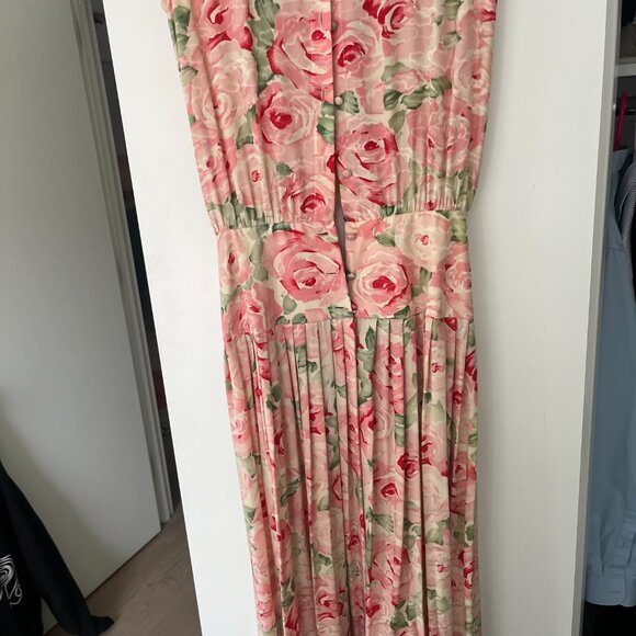 90's Maggie London 100% Silk Floral Dress - Picture 6 of 6